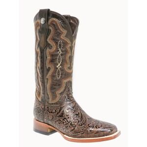 Tanner Mark® (Women's 7) Trinity™ Hand Tooled Western Boot in Brown - $220